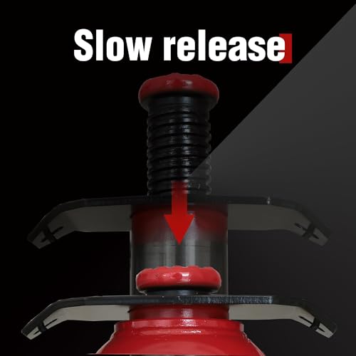 Big RED TQ20006-1 Torin Welded Pneumatic Air Hydraulic Car Bottle Jack: Aluminum Alloy Pump and Special Slow Release Equipment for Auto Repair and House Lift, 20 Ton (40,000 LBs) Capacity, Red - color: Red, style: 20 Ton(40,000 LBs)-New