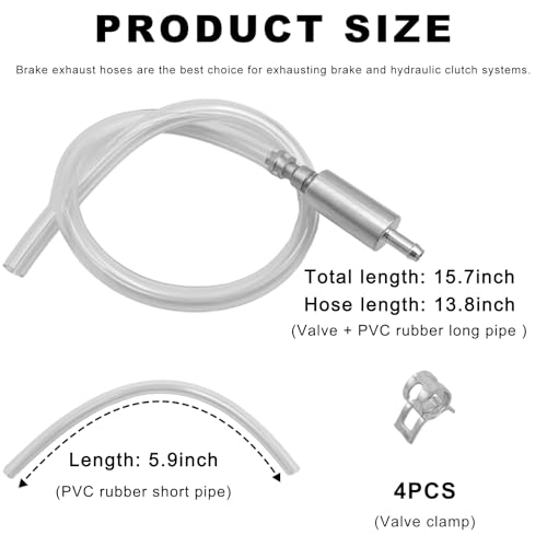 Brake Bleeder Hose, One Way Check Valve Clutch Bleeding Tool for Car, no Caps - color: Without Caps