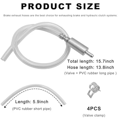 Brake Bleeder Hose, One Way Check Valve Clutch Bleeding Tool for Car, no Caps - color: Without Caps