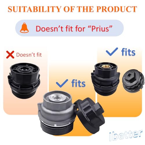 Heavy Duty Oil Filter Wrench for Toyota,Lexus,RAV4,Camry,Tundra,Highlander,Sienna,Cruiser,Venza-Filter Cap Removal Socket Tool for 2.5-5.7L Engines with 64mm Cartridge Style Oil Filter Housings - style: 4 slots