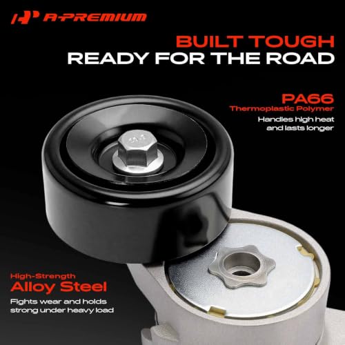 A-Premium Belt Tensioner Assembly with Pulley Compatible with Acura, Saturn
