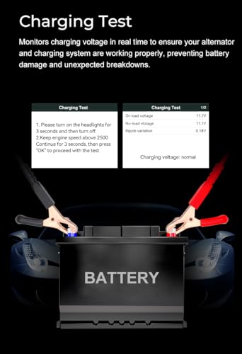 Veepeak 12V 24V Car Battery Tester, 100-2000 CCA Auto Load Analyzer