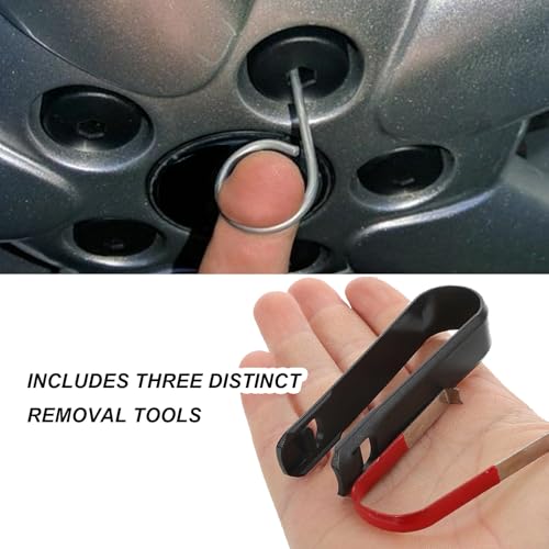 3 PCS Car Wheel Hub Bolt Nut Cover Removal Tool, 3 Types Heavy Duty Auto Wheel Lug Nut Caps Puller Set, Universal Tyre Bolt Caps Removal Tool Set for Cars Trucks SUVs