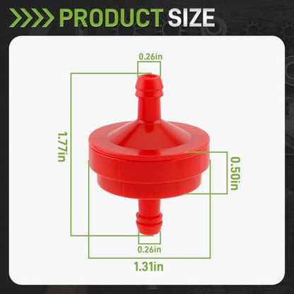 10 Pack Lawn Mower 1/4 Inch Inline Gas Fuel Filter