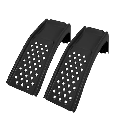 Car Ramp Set of 2, Support 8000lbs Gross Vehicle Weight, Heavy Duty Auto Truck Ramps, Solid Steel Vehicle Ramp Ideal for Oil Change and Car Repair, Ideal for Easy Home Garage Maintenance - color: Black