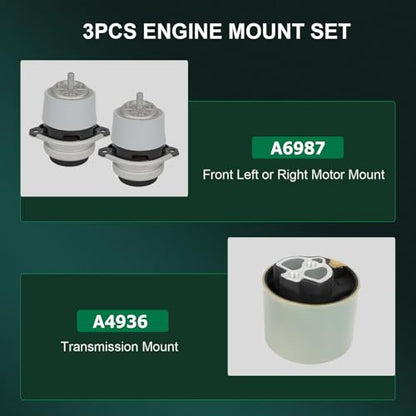 SCITOO Engine Motor and Transmission Mount for Audi for Q7 3.0L 2010-2012