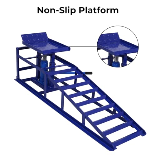 Skepphlay 2 Pack Hydraulic Car Ramps 5t 11000lbs, Cars High Lift 9"-14.2" - color: Blue