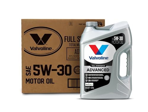 Valvoline Advanced Full Synthetic SAE 5W-30 Motor Oil 5 QT, Case of 3 - size: 5 QT, Pack of 3, style: Advanced Protection