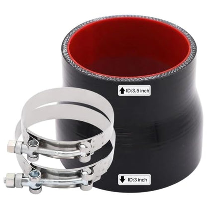 Silicone Coupler ID 3 to 3.5 inch Straight Reducer Hose 4-Ply - size: ID 3-3.5"