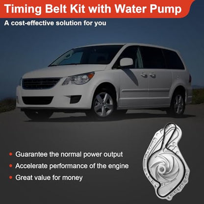 Engine Timing Belt Kit with Water Pump Compatible with Dodge/Chrysler - size: ZSD-003