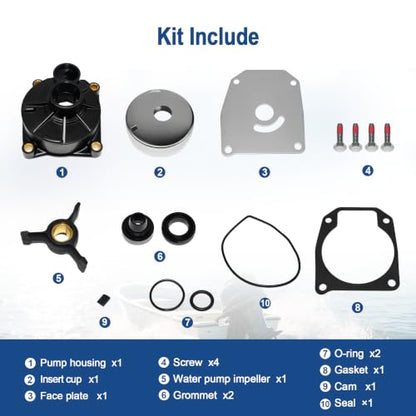 MARKGOO Water Pump Repair Kit 438592 for Johnson Evinrude 25-50 HP Outboard - color: 438592 fits 25-50HP