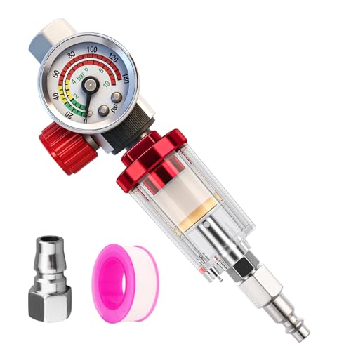 Paint Gun Regulator With Gauge Air Pressure Filter Separator G1/4NPT