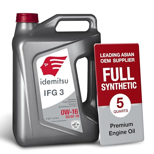 Idemitsu IFG3 0W-16 SP/GF-7B Full Synthetic Motor Oil – 5 Quart - size: 5 Quart, style: 1 Pack