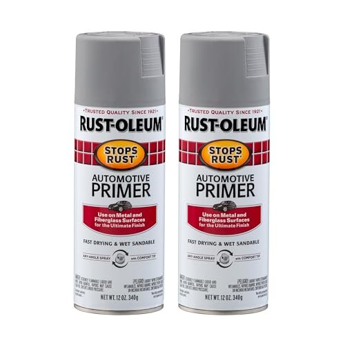Rust-Oleum Stops Rust Automotive Primer Spray, Flat Light Gray - color: Flat Light Gray, size: 12 Ounce (Pack of 2)