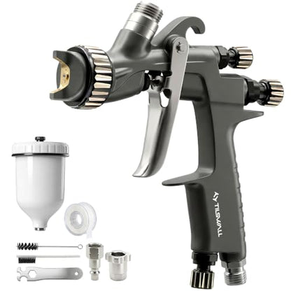 Tilswall Pinto LVLP Spray Gun for Car Painting, Basic Kit - color: Deep Gray