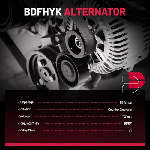 BDFHYK 55A High Output Alternator 12V 55A 1-Groove Pulley Counterclockwise
