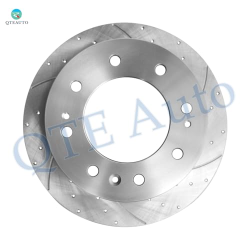 PM Auto Front 355mm Drilled Slotted Brake Disc Rotors Compatible With 2011-2015 Chevrolet Silverado 2500 HD