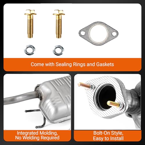 100% Stainless Steel Rear Exhaust Muffler for 2001-2006 Elantra HE01 - size: For 2001-2006 Elantra 2.0L
