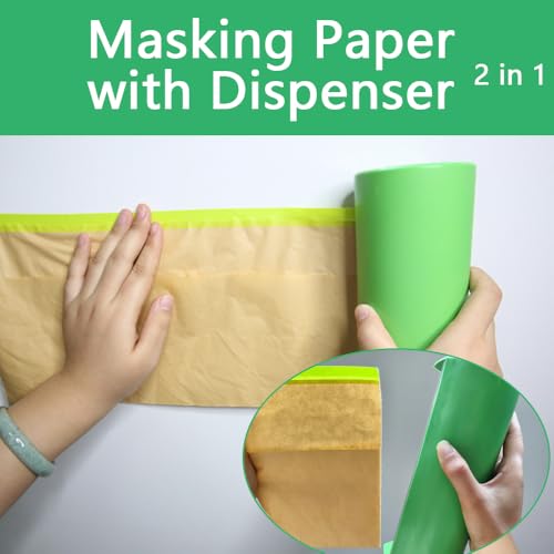 NETEHA 2 Rolls 12inch x 50feet Masking Paper with 1pcs Dispenser