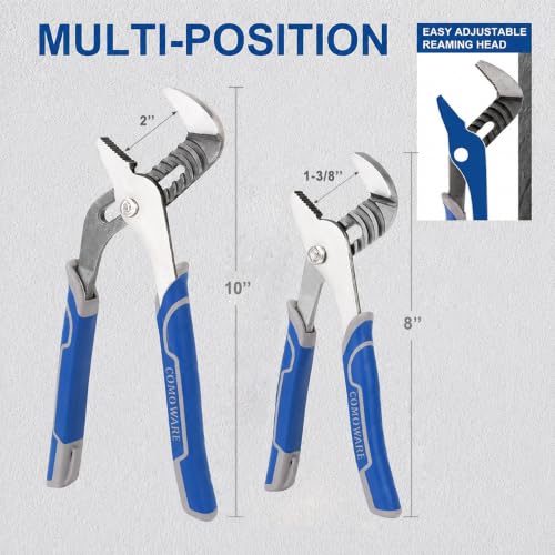 COMOWARE 7Pcs Pliers Set, Mechanic Plier with Rolling Pouch, 10", 8" Groove Joint Pliers, 8" Adjustable Wrench, 8" Linesman, 6" Long Needle Nose, 6" Slip Joint, 6" Diagonal, Roll-Up Pouch Organizer - style: 7 Pcs