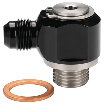 6AN Male Flare Banjo to M16x1.5 Stainless Steel Banjo Bolt Assembly Fitting Adapter Black - size: 6AN to M16x1.5