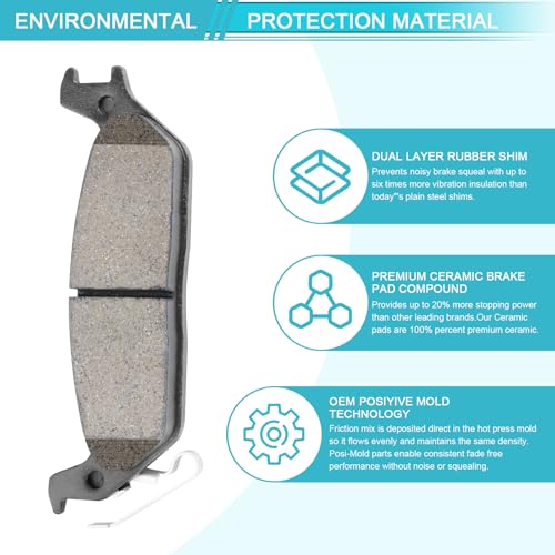 Ceramic Rear Brake Pads for Ford F-150 2004-2011 - size: D1012