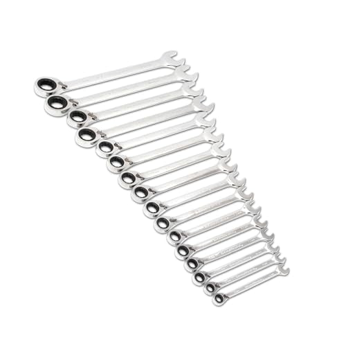 GEARWRENCH 16 Pc 72T Reversible Ratcheting Combination mm Wrench Set| 9602N