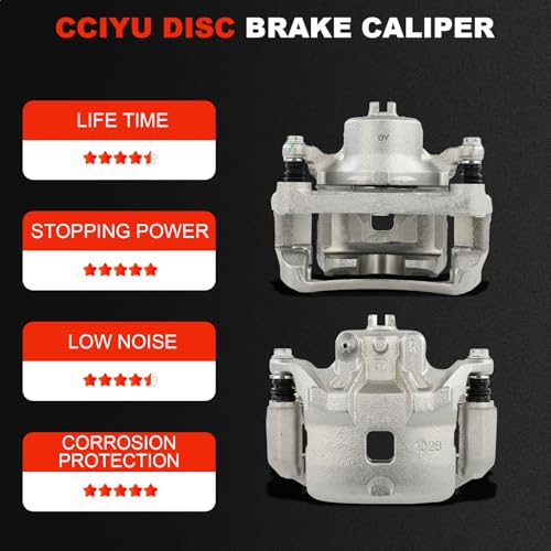 cciyu Front Left & Right Disc Brake Calipers with Bracket 19B3306 19B3307 - size: Front[19B3306+19B3307]