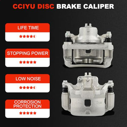 cciyu Front Left & Right Disc Brake Calipers with Bracket 19B3306 19B3307 - size: Front[19B3306+19B3307]