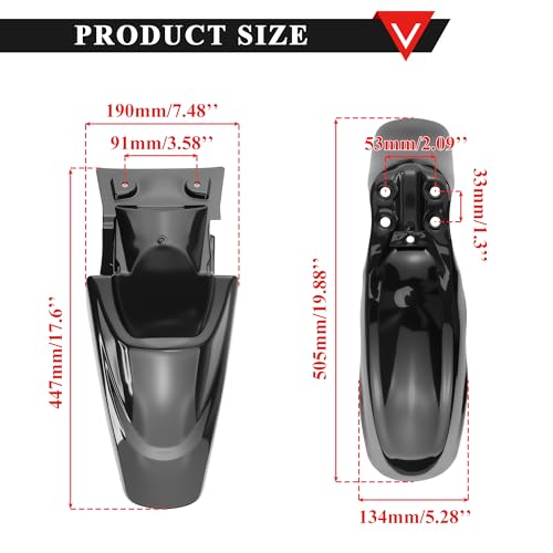 PRO BAT 7 PCs Plastic Fender Complete Kit - color: Black Plastic Fender Kit