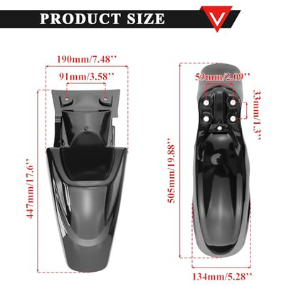PRO BAT 7 PCs Plastic Fender Complete Kit - color: Black Plastic Fender Kit