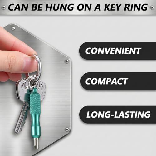 2 PCS Valve Core Removal Tool Keychain Stainless Steel Tire Valve Stem Tool - color: Green