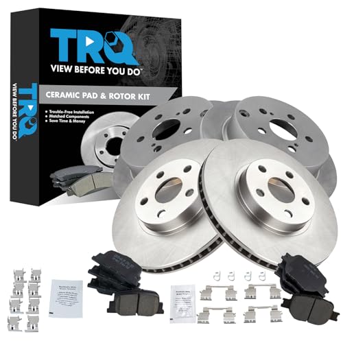 TRQ Front and Rear Ceramic Brake Pad and Rotor Set - style: BKA11257