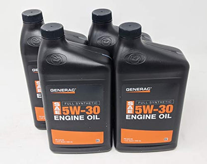 Generac 4-Quarts Full Synthetic Motor Oil 5W-30 SN Part 0J5140