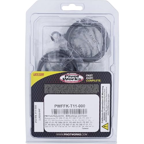 Pivot Works PWFFK-T11-000 PW Fork Rebuild Kit - W/Bushings and Seals Compatible With/Replacement For Husqvarna FC 250 2017-2020, FC 350 2017-2020, FC 450 2017-20, FC 450 Rockstar Edition 2018-21