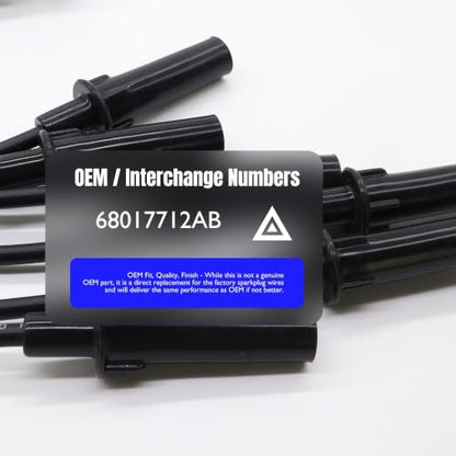 7733 Ignition Spark Plug Wires Set of 6 Replace 68017712AB - style: 7733