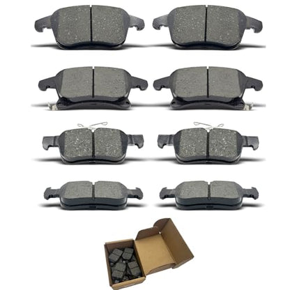Brake Pads Set fit For 2013 2014 2015 2016 2017 2018 2019 For Ford Fusion,2013 2014 2015 2016 2017 2018 For Lincoln MKZ D1653 D1665 8PCS Front Rear Ceramic Brake Pads CCTECHMASS