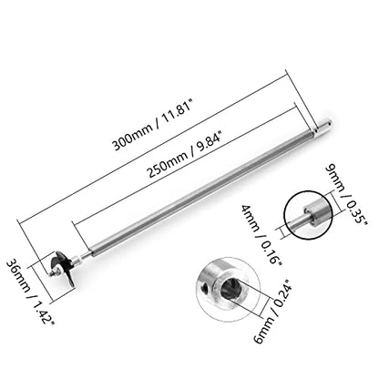 Fielect Drive Shaft w Propeller and Universal Joint for RC Boat, L300mm Shaft, L250mm Sleeve, D36mm Propeller, Fit for 6mm Motor Shaft - color: 6.00mm 30cm 25cm