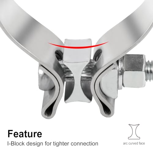 TIROL 2.75 inch Exhaust Clamp, 2 3/4" Exhaust Band Clamp Stainless Steel - color: 2.75 Exhaust Clamp 2pcs