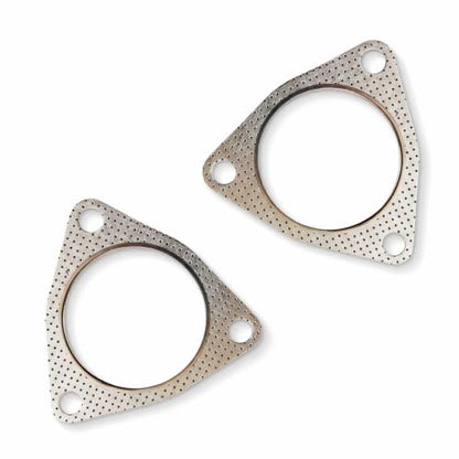 2PCS Exhaust Gasket, 3" 3-Bolt Stainless Flange Gaskets (Silver)