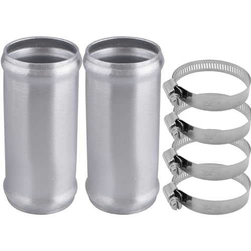 AC PERFORMANCE OD 1.75" Aluminum Tube Hose Joiner 2PCS with Clamps - size: 1.75" (45mm) - 2PCS