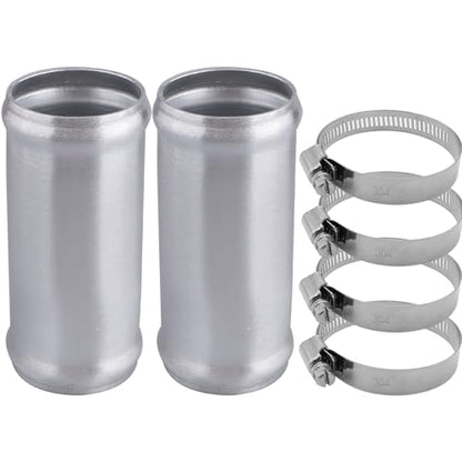 AC PERFORMANCE OD 1.75" Aluminum Tube Hose Joiner 2PCS with Clamps - size: 1.75" (45mm) - 2PCS