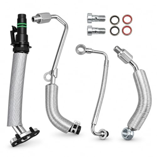 FUSCH Turbo Oil Return Drain Line & Oil Feed Pipe Hose kits Compatible with Chevy Cruze 2011-2016 Sonic 2012-2020 Trax 2015-2021 Buick Encore 2013-2021 1.4L Engine Replace#: 55587854 55592600 55568031