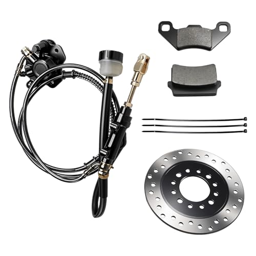 Hydraulic Rear Disc Brake Caliper System Disk Rotor Pads Compatible with Dirt Bike Quad Wheel ATV Go-kart 150cc 200cc 250cc Dune Buggy