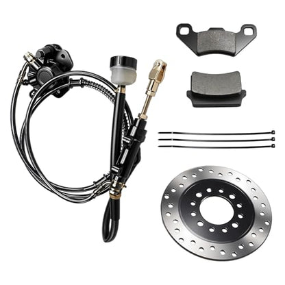 Hydraulic Rear Disc Brake Caliper System Disk Rotor Pads Compatible with Dirt Bike Quad Wheel ATV Go-kart 150cc 200cc 250cc Dune Buggy