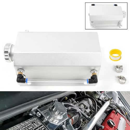 Universal 2L Coolant Overflow Tank,Aluminum Coolant Reservoir Tank, Sliver - size: 2L-Sliver