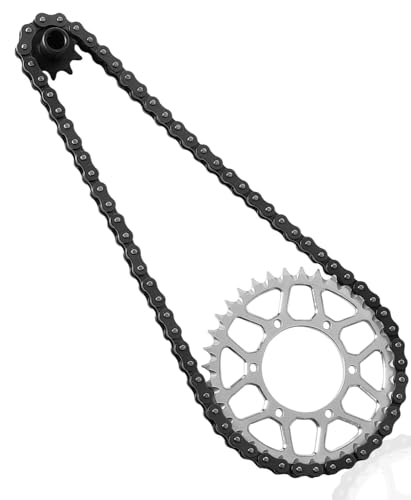 Upgrades Parts Aluminum 7075 Rear Hub Chain Sprocket 36T Gears&Manganese Steel Roller Chain&10T Steel Front Sprocket for L0Si 1/4 Promoto-MX Motorcycle RTR FXR(los06000)(los06002),Silver - color: Silver/(Losi 1/4)