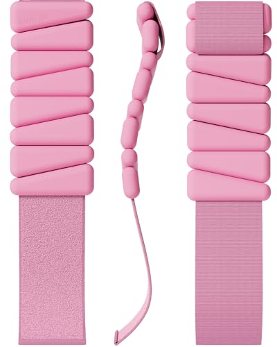 Pilates Wrist & Ankle Weights | Adjustable Weighted Bangles | 1/2/3LB Each - color: Pink, size: 1 LB