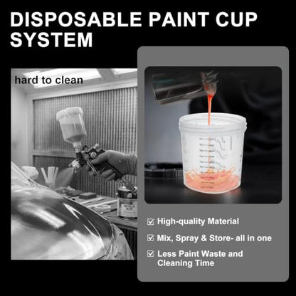 LVLP Spray Gun, Automotive Paint Gun with 10 Disposable Cups, 22oz