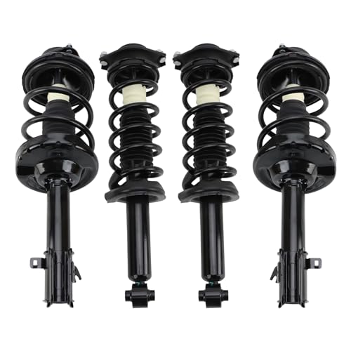 TRQ Front and Rear Strut & Coil Spring Assembly Set Driver & Passenger